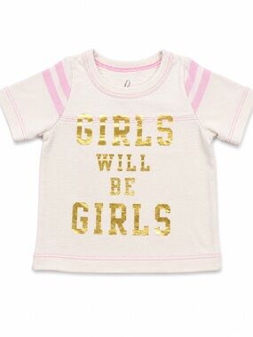 Peek… Little Peanut “Girls Will Be Girls” Graphic Tee – 3–6 Months